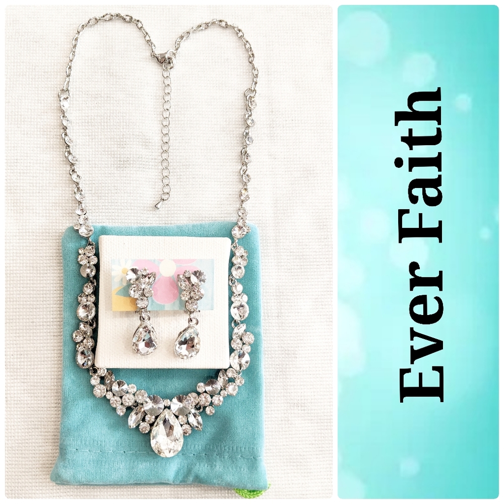 EVER FAITH Clear Rhinestone Crystal Jewelry